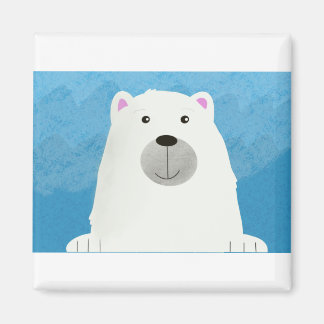 Cute White Polar Bear Print Design Magnet