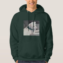 Cute White Puppy Dog Wearing Green Scarf