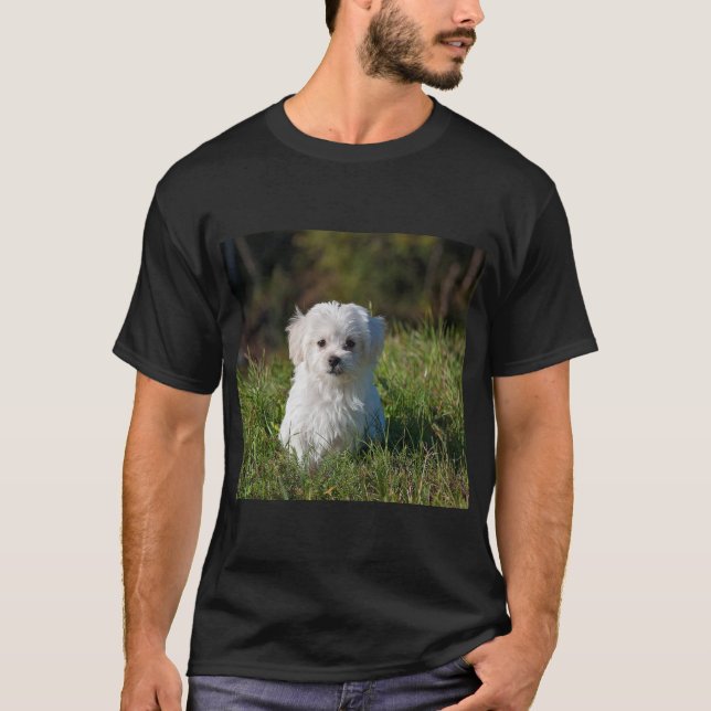 Cute white puppy T-Shirt (Front)