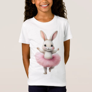Cute white rabbit ballerina dancing ballet T-Shirt