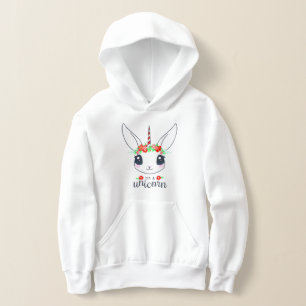 Cute White Rabbit Unicorn 🦄Adorable Hoodie