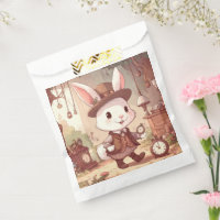 Cute White Rabbit Wonderland Whimsical Timekeeper