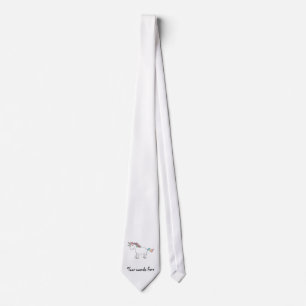 Cute white rainbow unicorn tie
