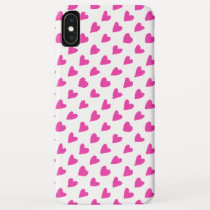 Cute white red hearts patterns iPhone XS max case
