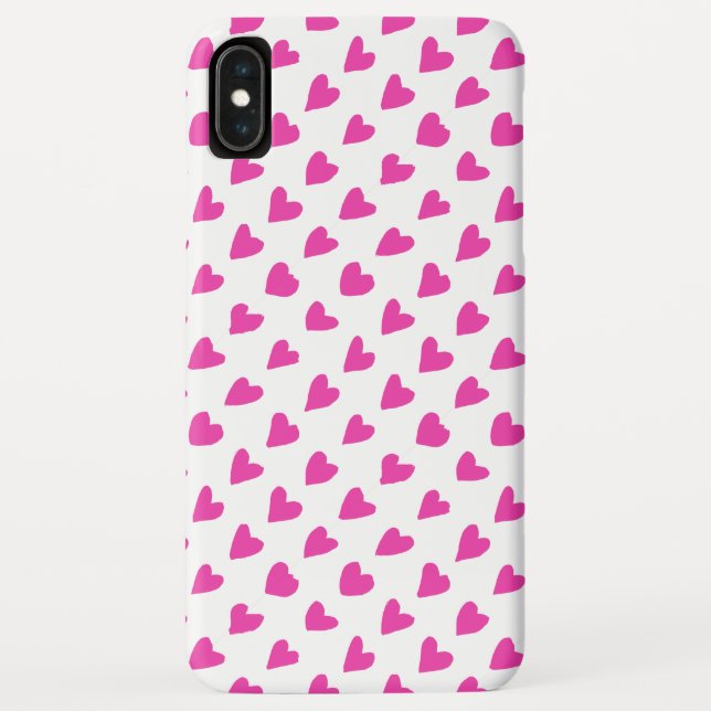 Cute white red hearts patterns Case-Mate iPhone case (Back)