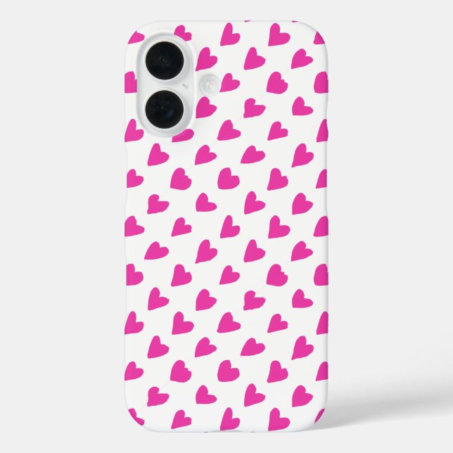 Cute white red hearts patterns Case-Mate iPhone case (Back)