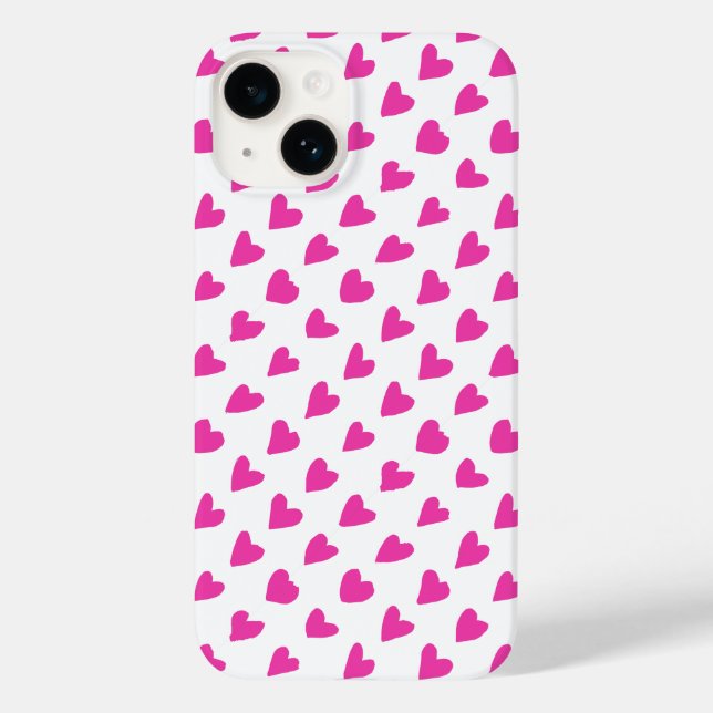 Cute white red hearts patterns Case-Mate iPhone case (Back)