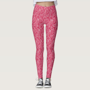 Cute white red paisley pattern Case-Mate iPhone ca Leggings