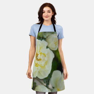 Cute white roses for positive apron