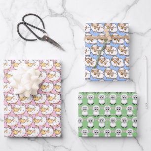 Cute White Sheeps For Your Kids Wrapping Paper Sheet