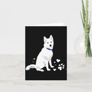 Cute White Siberian Husky Sweet White Snow Dog  Card