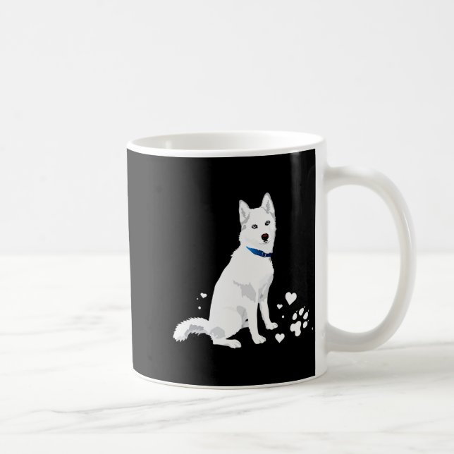 Cute White Siberian Husky Sweet White Snow Dog  Coffee Mug (Right)