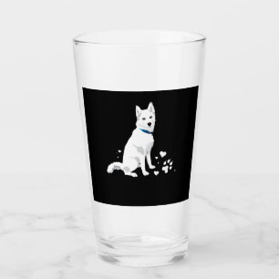 Cute White Siberian Husky - Sweet White Snow Dog Glass
