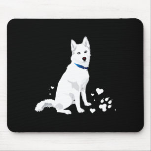 Cute White Siberian Husky Sweet White Snow Dog Mouse Mat