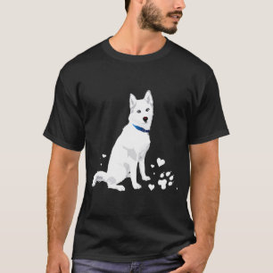 Cute White Siberian Husky Sweet White Snow Dog  T-Shirt