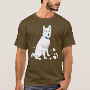cute white Siberian Husky sweet white Snow dog T-Shirt