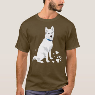 cute white Siberian Husky  sweet white Snow dog  T-Shirt