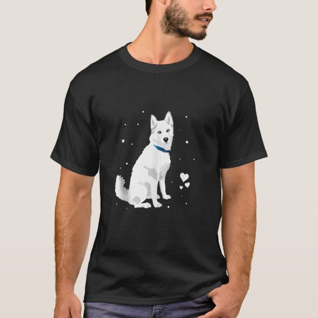 cute white Siberian Husky sweet white Snow dog Tan T-Shirt (Front)