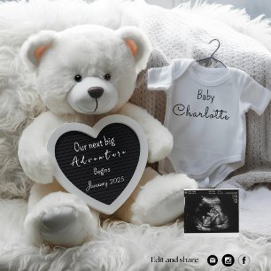 Cute white social media pregnancy announcement