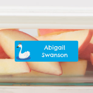 Cute white swan with crown cartoon personalised