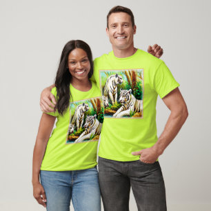 Cute White Tigers In The Jungle. Buy Now T-Shirt