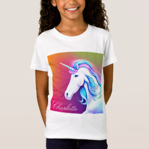 Cute White Unicorn AI Designer T-Shirt