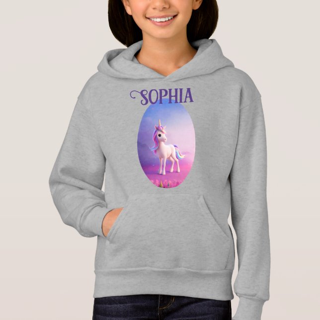 Cute White Unicorn With Pink & Blue Mane (Front)