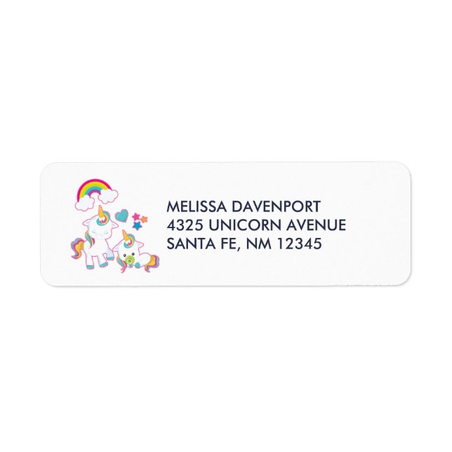 Cute White Unicorns Magical Mama & Baby (Front)