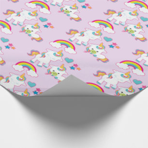 Cute White Unicorns Magical Mama & Baby Wrapping Paper