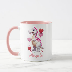 Cute white Valentine's day dinosaur Mug