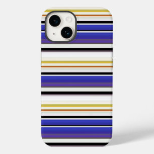 Cute white violet stripes Case-Mate iPhone 14 case