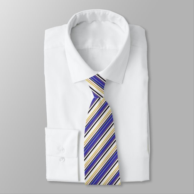 Cute white violet stripes tie (Tied)