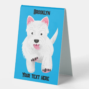 Cute white west highland terrier cartoon