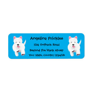 Cute white west highland terrier cartoon