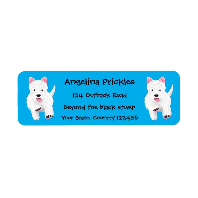 Cute white west highland terrier cartoon (Front)