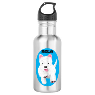 Cute white west highland terrier cartoon 532 ml water bottle