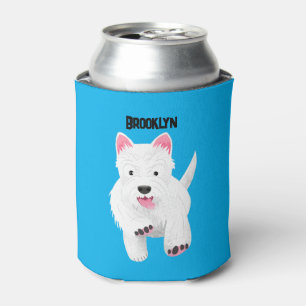 Cute white west highland terrier cartoon can cooler