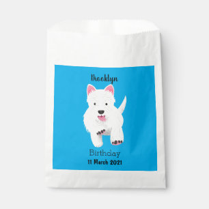 Cute white west highland terrier cartoon favour bags