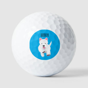 Cute white west highland terrier cartoon golf balls