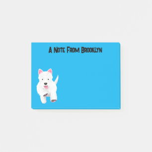 Cute white west highland terrier cartoon post-it notes