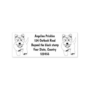 Cute white west highland terrier cartoon rubber stamp