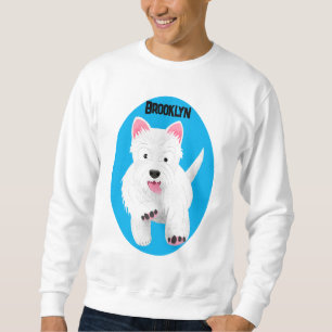 Cute white west highland terrier cartoon sweatshirt