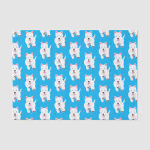 Cute white west highland terrier cartoon tissue paper