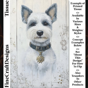 Cute White Westie Dog Puppy Portrait CX1 Decoupage Tissue Paper