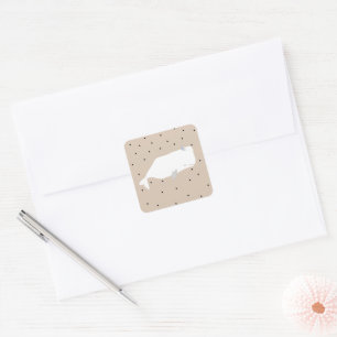 Cute White Whale Baby Shower Neutral Beige Square Sticker