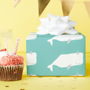Cute White Whale Sea Ocean Wrapping Paper
