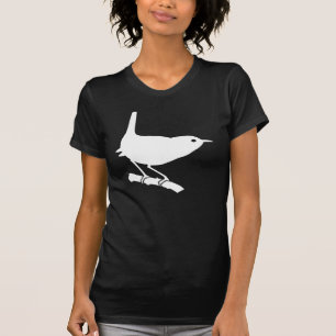 Cute White Wren Bird On a Branch T-Shirt