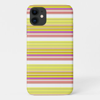 Cute white yellow stripes iPhone 11 case