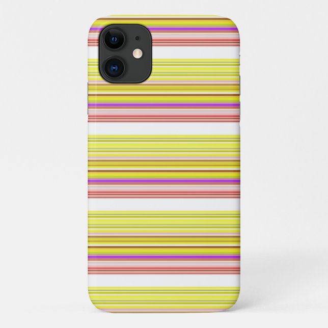 Cute white yellow stripes Case-Mate iPhone case (Back)