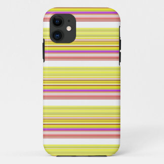 Cute white yellow stripes iPhone 11 case